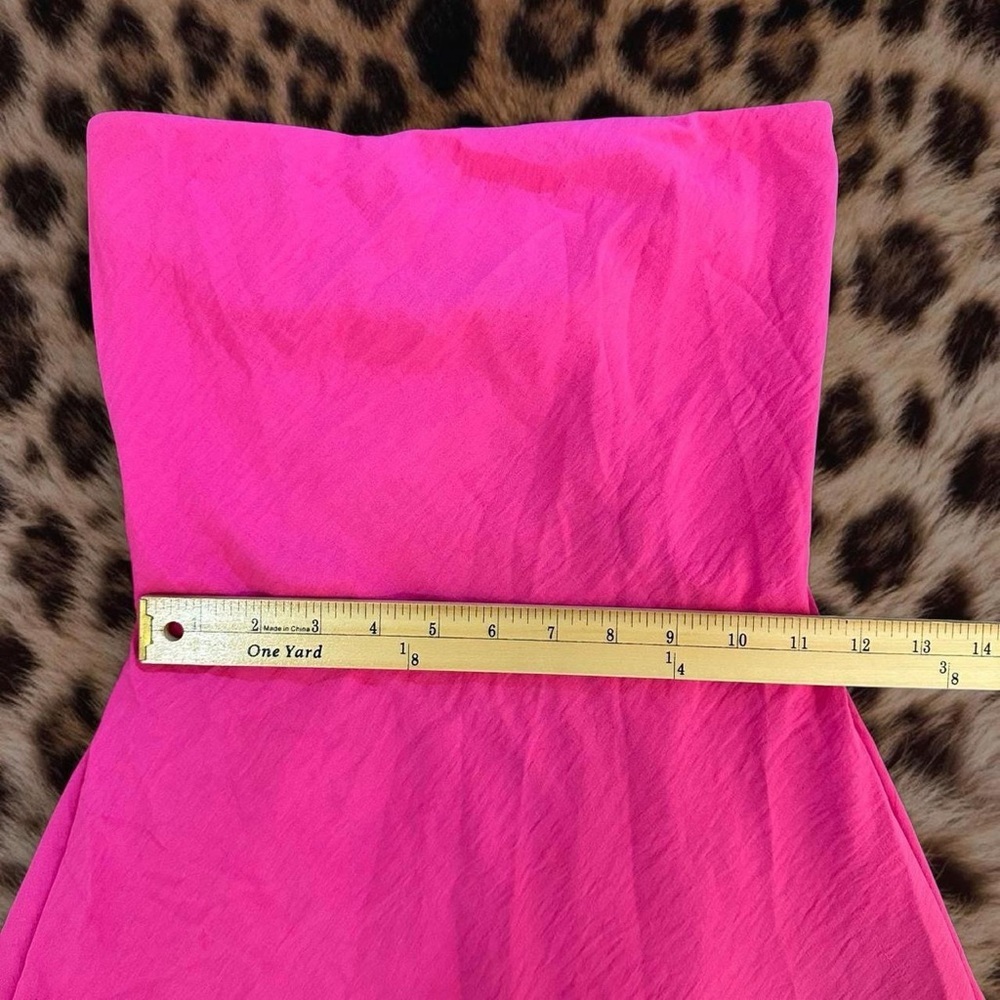 Hot pink strapless midi dress Barbiecore coquette Y2K vacation resort open back - Picture 2 of 6